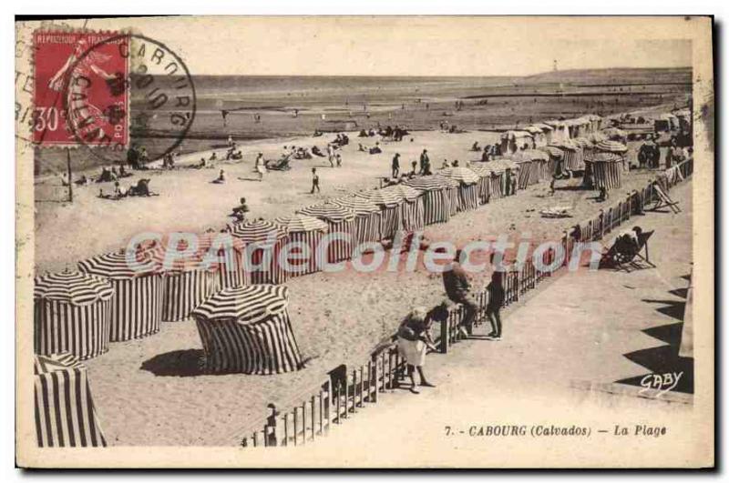 Old Postcard Cabourg The Beach