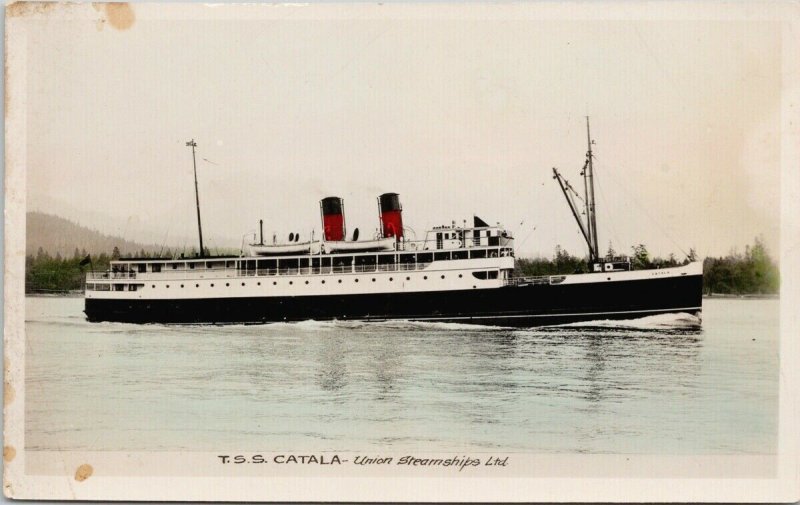 TSS Catala Union Steamships Ltd Unused Gowen Sutton RPPC Postcard G63