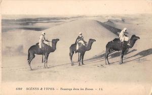 BR78214 scenes and types touregs dans les dunes camel folklore costumes africa