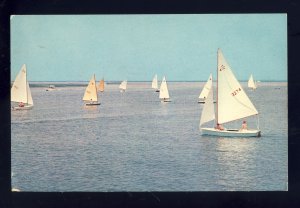 Sylvan Beach-Vienna, New York/NY Postcard, Sailboats On Oneida Lake, 1966!