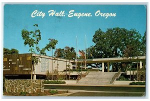 1965 City Hall Building Fire & Police Department View Eugene Oregon OR Postcard