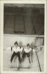 Circus Acrobats - Etrechy Written on Back France? Real Photo Postcard 