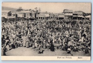 Haiti Postcard The Busy Market Scene at Port-au-Prince c1910 Antique Posted
