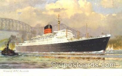 Cunard R.M.P. Poxonia Ship Shps, Ocean Liners, Writing on back light internal...