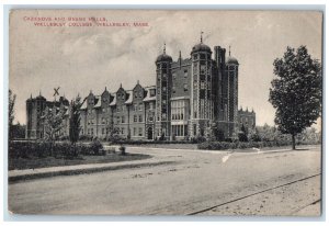 1912 Cazenove Beebe Halls Building View Dirt Road Wellesley College MA Postcard