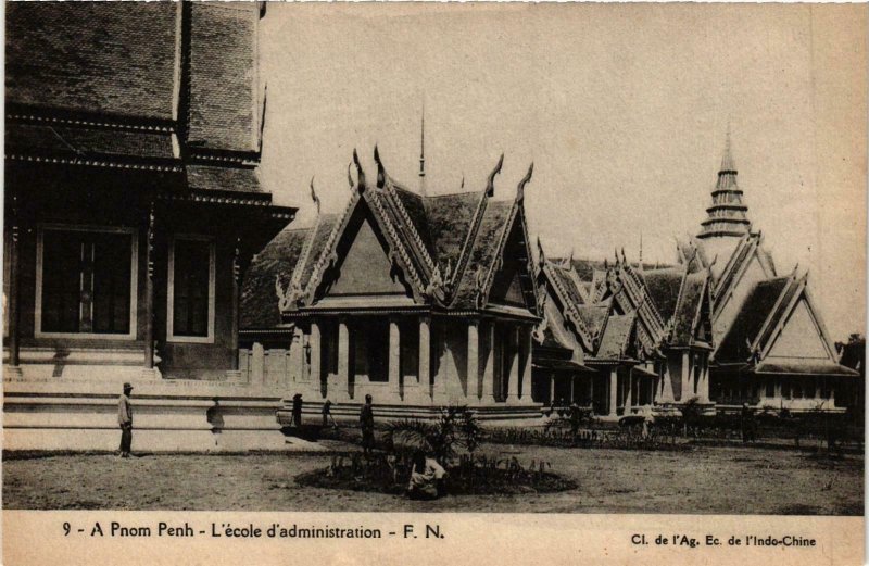 CPA AK Cambodge - A Pnom Penh - L'Ecole d'Administration INDOCHINA (967267)