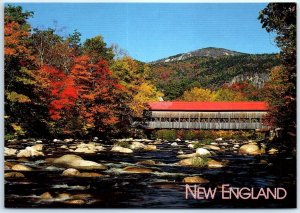 Postcard - A Covered Bridge And Vivid Autumn Colors - New England