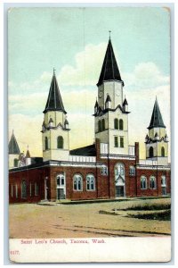 c1910 Saint Leo's Church Chapel Exterior Building Tacoma Washington WA Postcard