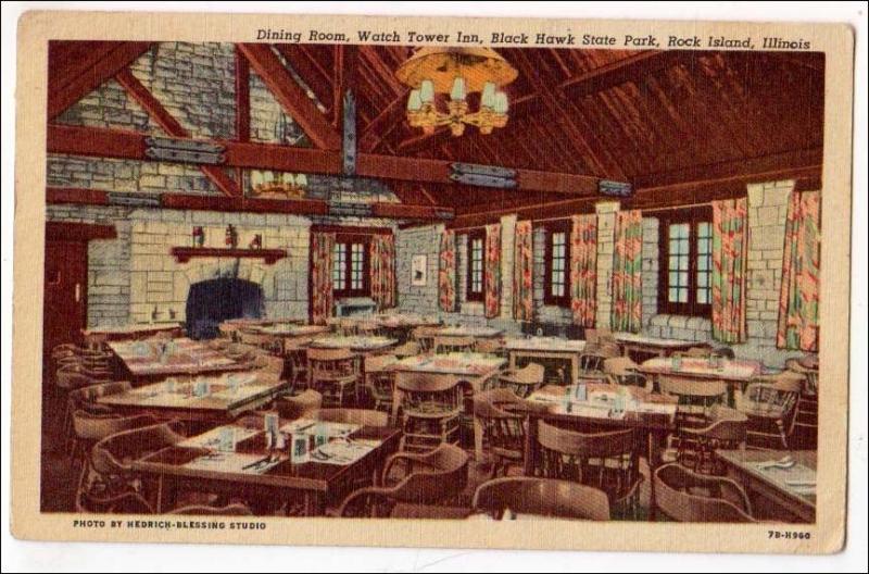 IL - Rock Island. Dining Room, Watch Tower Inn
