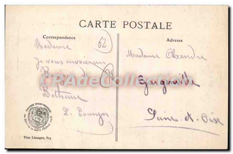 Postcard Old Vermelles Square and the Church