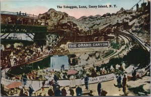 The Toboggan Luna Coney Island New York Vintage Postcard C210