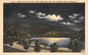 Moonlight over Lake Lure from Lake Lure Inn Western North Carolina, North Car...