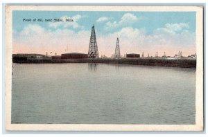 1921 View Of Pond Of Oil Near Tulsa Oklahoma OK Vintage Posted Postcard