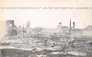 Ocean Park California Burned Business District, Pier & Marine Ave.Photo Print PC