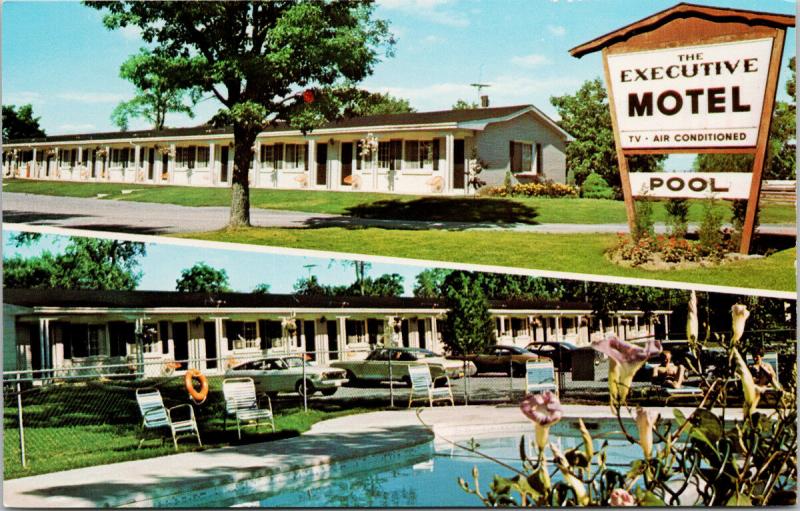 Executive Motel Kingston Ontario ON Ont. Pool Multiview Vintage Postcard D75