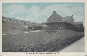 Postcard P and LE Railroad Station Woodlawn PA