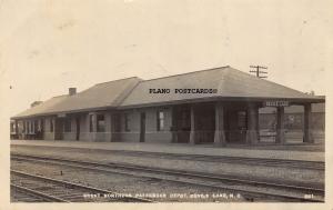 DEVILS'S LAKE, NORTH DAKOTA GREAT NORTHERN DEPOT-EARLY 1900'S  RPPC REAL PHOTO