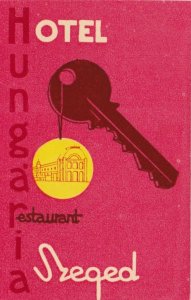 Hungary Szeged Hotel Hungaria Vintage Luggage Label lbl0080