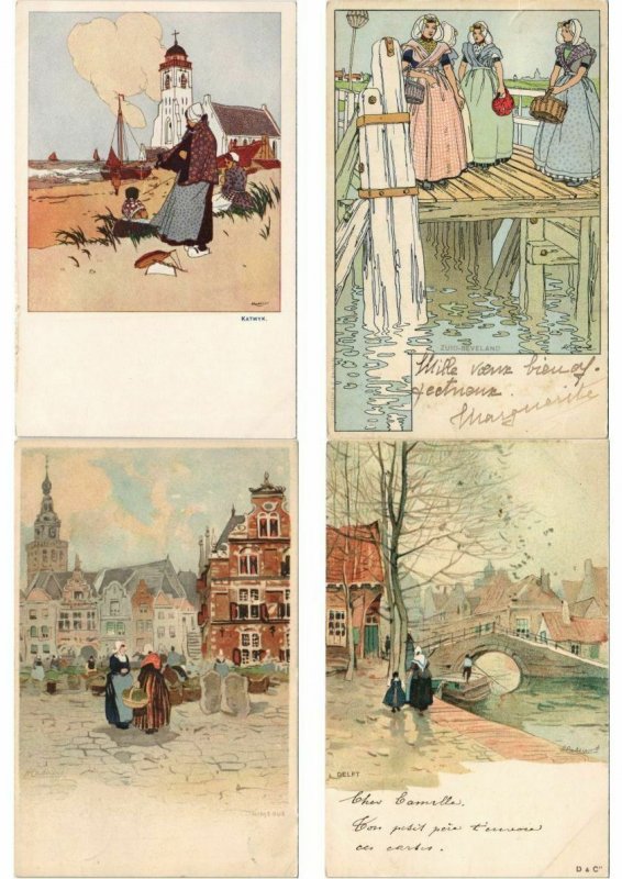 CPA CASSIERS H. ARTIST SIGNED, MOSTLY BELGIUM NETHERLANDS 100x Postcards (L3191)