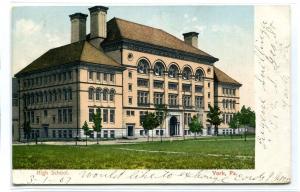 High School York Pennsylvania 1907 postcard