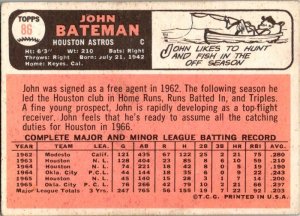 1966 Topps Baseball Card John Bateman Houston Astros sk2055