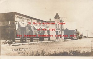 MN, Grasston, Minnesota, RPPC, Street Scene, Business Area, 1910 PM, Photo