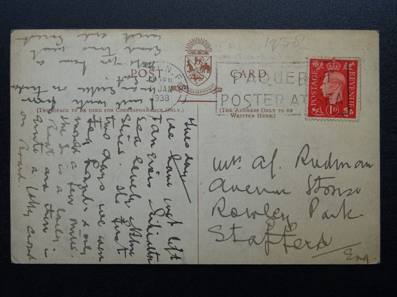 P & O Line RMS STRATHEDEN 1st Class Ocean Liner AUSTRALIA MAIL c1938 Postcard