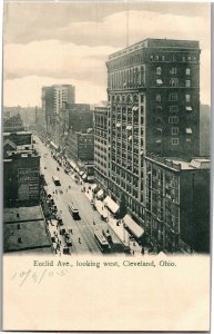 Euclid Avenue Looking West, Aerial, Cleveland OH UDB c1905 Vintage Postcard V05