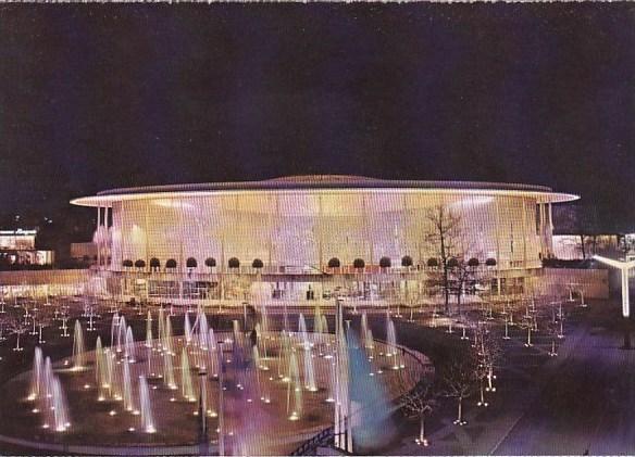 Belgium Brussells The Pavilions U S A Bij Night Exposition Universelle Interm...