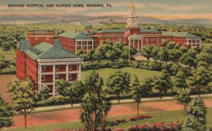 Reading Hospital And Nurses Home Garden & Grounds View Pennsylvania PA Postcard