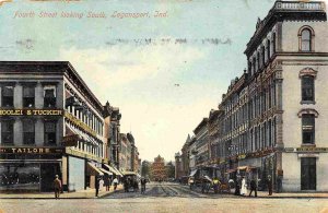 Fourth Street Looking South Logansport Indiana 1909 postcard