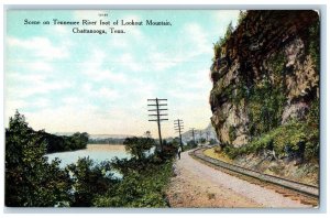 c1910 Scene on Tennessee River foot of Lookout Mountain Chattanooga TN Postcard
