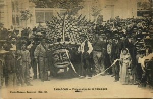 france, TARASCON, Procession de la Tarasque (1910s) Postcard
