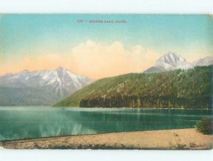 Divided-back LAKE SCENE Obsidian - Near Stanley & Grandjean Idaho ID AE4866@