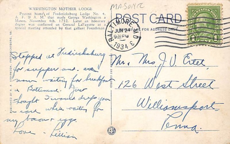 Masonic Temple Fredericksburg VA