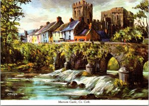 Macroom Castle County Cork Ireland Irish School Landscape Oil Painting Postcard