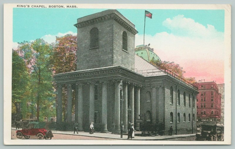 Boston Massachusetts ~Kings Chapel~1920s Postcard