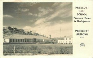 Prescott Arizona High School Pioneer Home Frasher RPPC Photo Postcard 21-12010