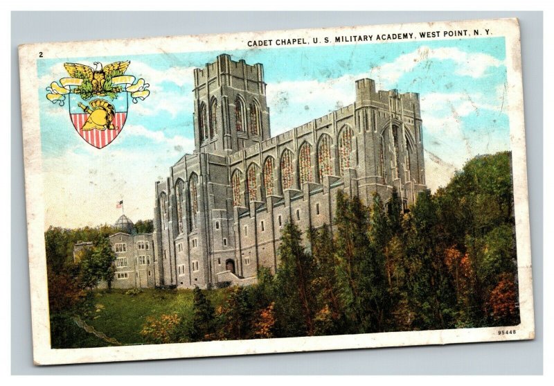 Vintage 1920's Postcard Cadet Chapel US Military Academy West Point New York