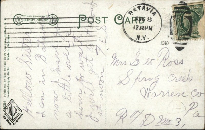 Batavia NY NY Central RR Train Depot Station c1910 Postcard