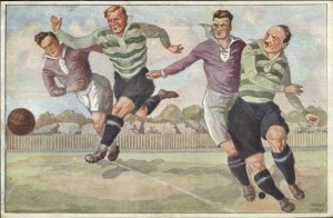 Franz Danau Soccer Game Great Art Jerseys Sneakers 1930s BKWI Postcard G19