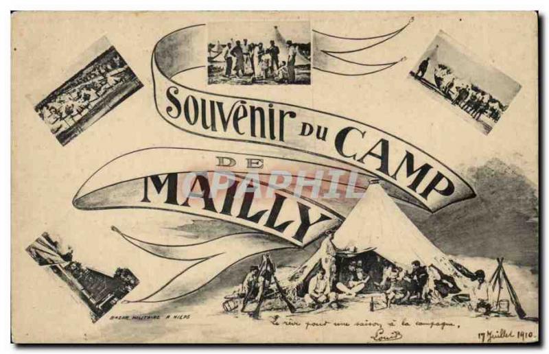 Old Postcard Militaria Camp of Mailly Remembrance