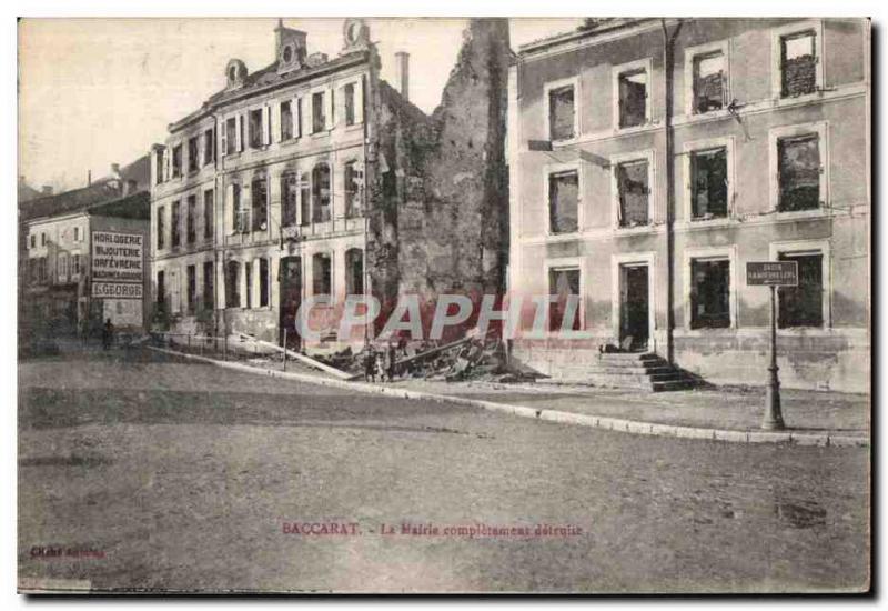 Old Postcard Baccarat The Mayor completely destroyed