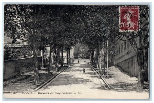 1922 Scene at Five Fountains Boulevard Bougie Algeria Antique Postcard