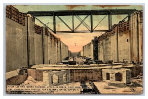 Upper Chamber East Lock Panama Canal Construction Gatun  1912 DB Postcard W8