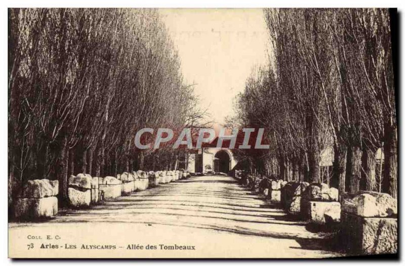 Old Postcard Arles Allee Tombs