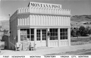 H58/ Virginia City Montana RPPC Postcard c40s First Newspaper in Montana