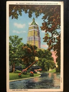 Vintage Postcard 1944 Transit Tower Building from San Antonio River TX