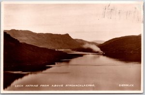 Loch Katrine From Above Stronachlachar Freshwater Scotland RPPC Photo Postcard