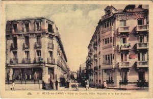 CPA MERS-les-BAINS Hotel du Casino Hotel Majestic et Rue Buzeau (807626)